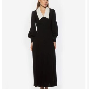 Alexia Admor Black Long Sleeve Dress with White Collar
